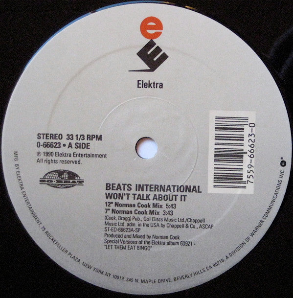 Beats International : Won't Talk About It (12")