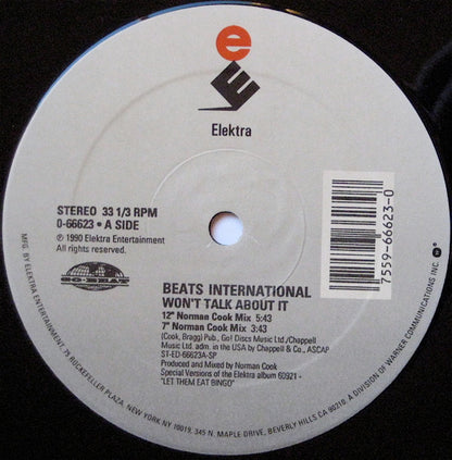 Beats International : Won't Talk About It (12")
