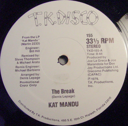 Kat Mandu : The Break / There's Only Been A Few (12", Promo)