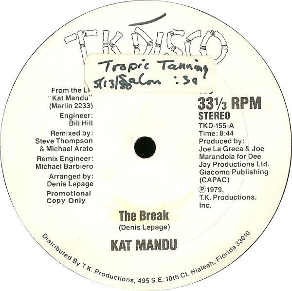 Kat Mandu : The Break / There's Only Been A Few (12", Promo)