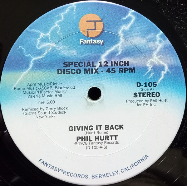 Phil Hurtt : Giving It Back (12")