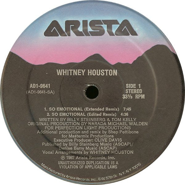 Whitney* : So Emotional (12", Single)