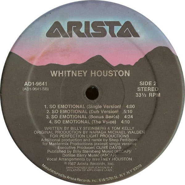 Whitney* : So Emotional (12", Single)