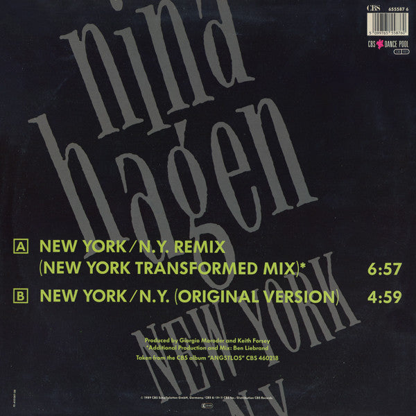 Nina Hagen : New York N.Y. (Ben Liebrand Remix) (12", Maxi)