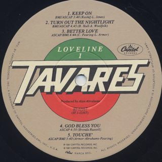 Tavares : Loveline (LP, Album)