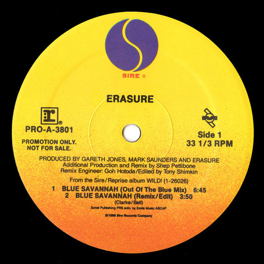 Erasure : Blue Savannah (12", Promo)