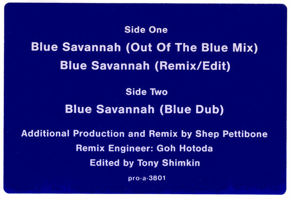 Erasure : Blue Savannah (12", Promo)