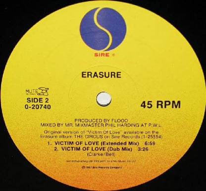 Erasure : Victim Of Love (12", Maxi, Ltd, All)