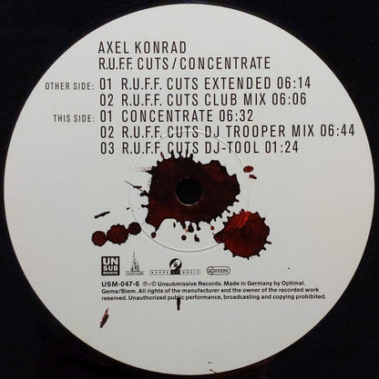 Axel Konrad : R.U.F.F. Cuts / Concentrate (12")