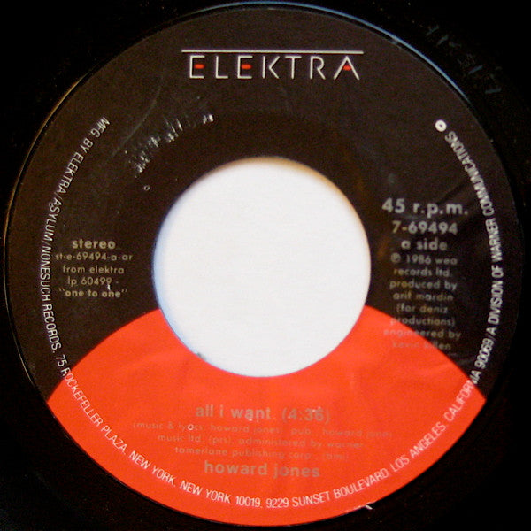 Howard Jones : All I Want (7")