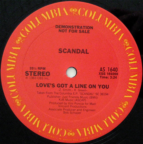 Scandal (4) / The Psychedelic Furs : Love's Got A Line On You / Run And Run (12", Promo)