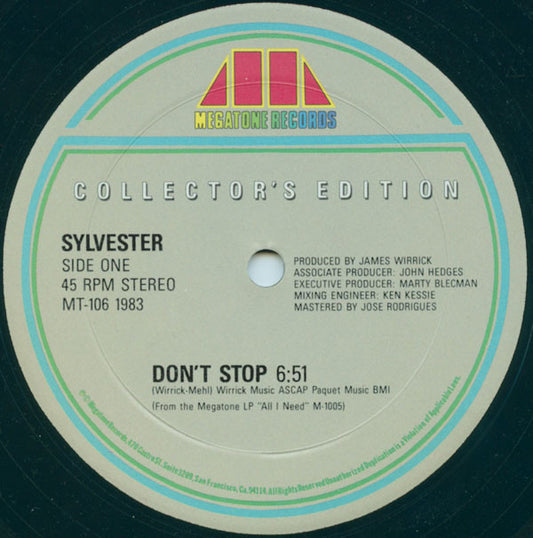 Sylvester : Don't Stop / Hard Up (12")