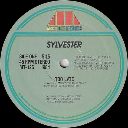 Sylvester : Too Late / Trouble In Paradise (Remix) (12")