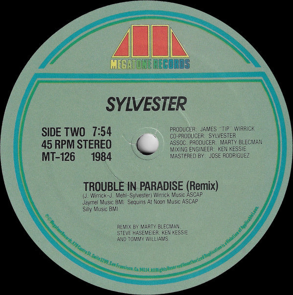 Sylvester : Too Late / Trouble In Paradise (Remix) (12")