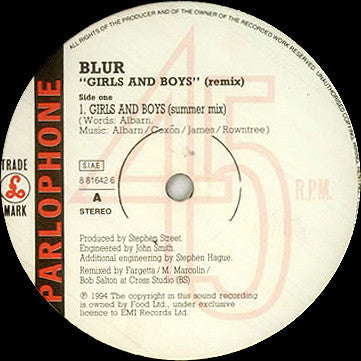 Blur : Girls And Boys (Remixed By Fargetta) (12")