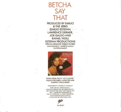 Miami Sound Machine : Betcha Say That (7", Single)