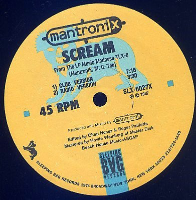 Mantronix : Scream (12", Single)
