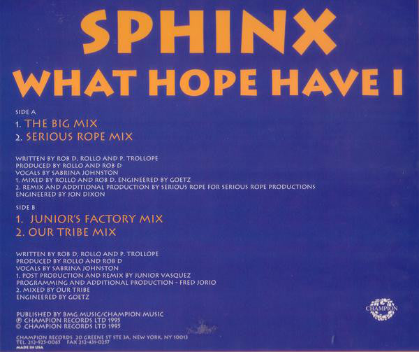 Sphinx : What Hope Have I (12", Ltd, Gre)