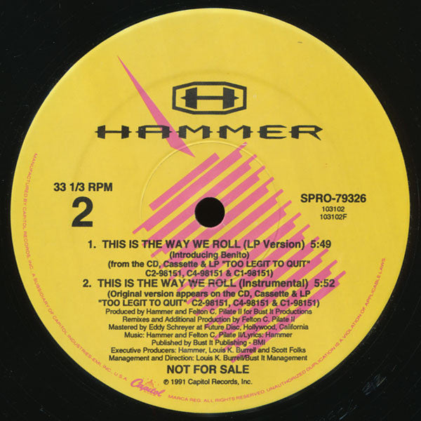 Hammer* : This Is The Way We Roll (12", Promo)