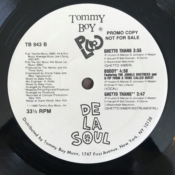 De La Soul : Buddy & Ghetto Thang (12", Promo)