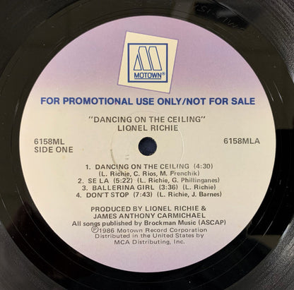 Lionel Richie : Dancing On The Ceiling (LP, Album, Promo)