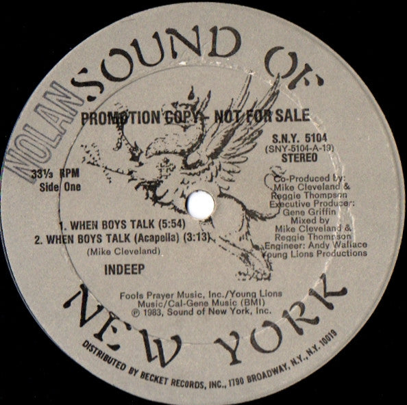 Indeep : When Boys Talk (12", Promo)
