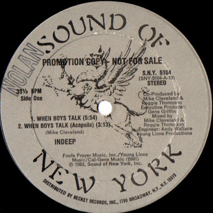 Indeep : When Boys Talk (12", Promo)