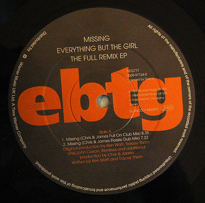 Everything But The Girl : Missing (The Full Remix EP) (12", EP)