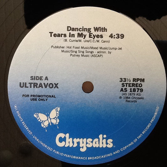 Ultravox : Dancing With Tears In My Eyes (12", Single, Promo)