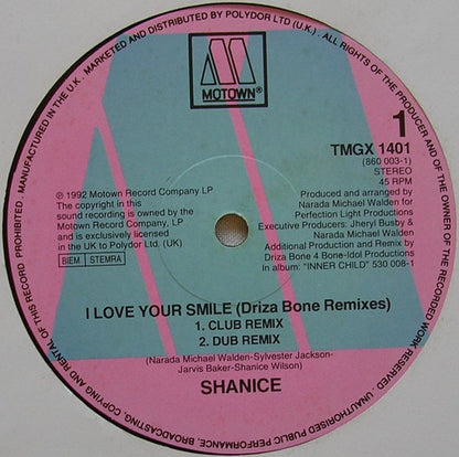 Shanice : I Love Your Smile (Driza Bone Remix) (12", Single)
