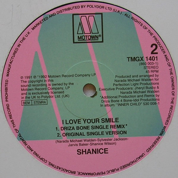 Shanice : I Love Your Smile (Driza Bone Remix) (12", Single)