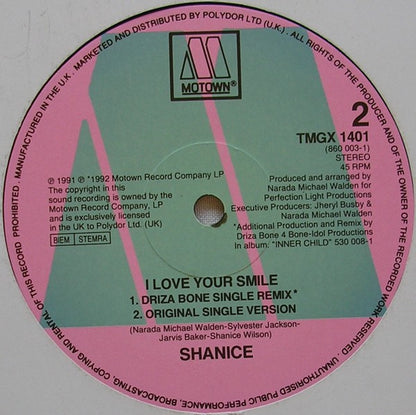 Shanice : I Love Your Smile (Driza Bone Remix) (12", Single)