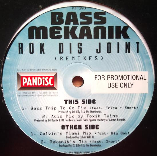 Bass Mekanik : Rok Dis Joint (Remixes) (12", Promo)