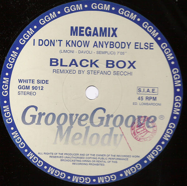 Black Box : I Don't Know Anybody Else (Megamix) (12", Com)