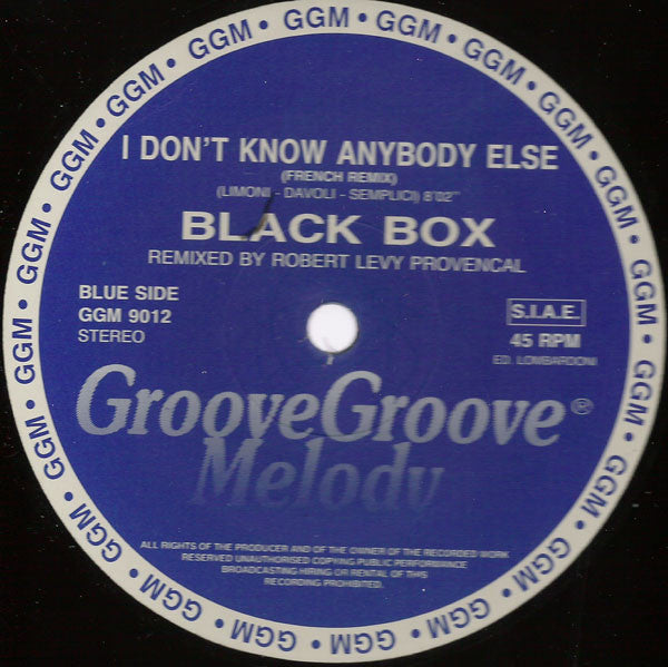 Black Box : I Don't Know Anybody Else (Megamix) (12", Com)