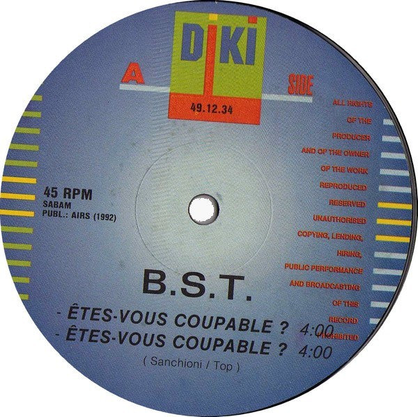 BST : Êtes-Vous Coupable ? (12")