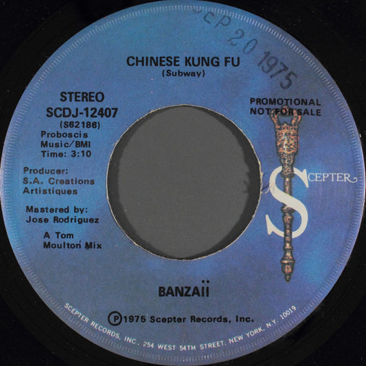 Banzaii : Chinese Kung Fu (7", Promo)