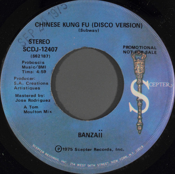 Banzaii : Chinese Kung Fu (7", Promo)