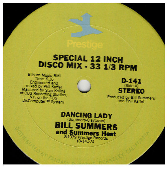 Bill Summers & Summers Heat : Dancing Lady / Feel The Heat (12")
