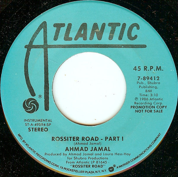 Ahmad Jamal : Rossiter Road (Part I) (7", Promo)