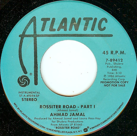 Ahmad Jamal : Rossiter Road (Part I) (7", Promo)