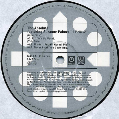 The Absolute Featuring Suzanne Palmer : I Believe (Mark Picchiotti Mixes) (12")