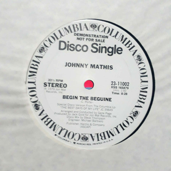 Johnny Mathis : Begin The Beguine / Gone, Gone, Gone (12", Single, Promo)