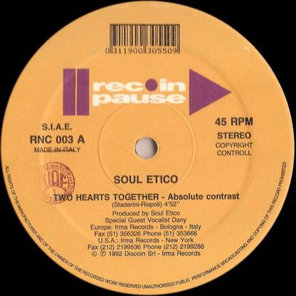 Soul Etico : Two Hearts Together (12")