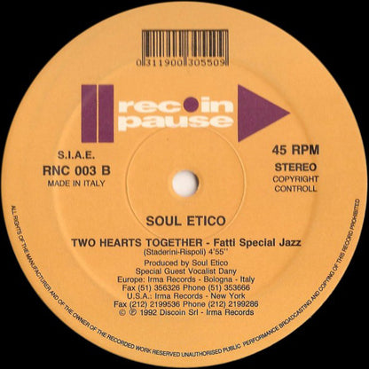 Soul Etico : Two Hearts Together (12")