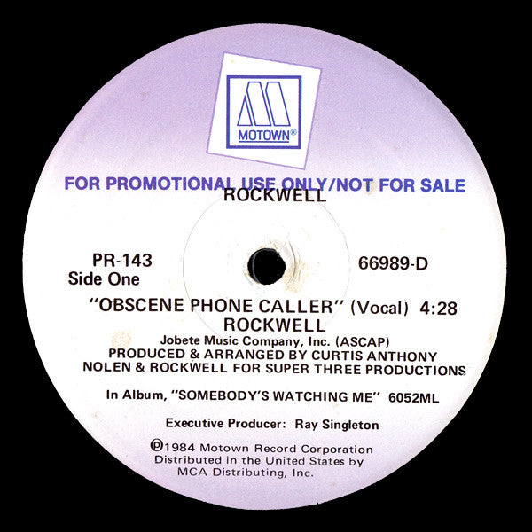 Rockwell : Obscene Phone Caller (12", Promo)