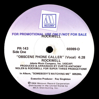 Rockwell : Obscene Phone Caller (12", Promo)