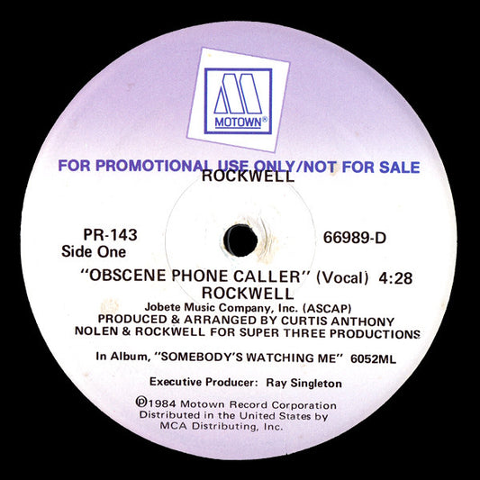 Rockwell : Obscene Phone Caller (12", Promo)