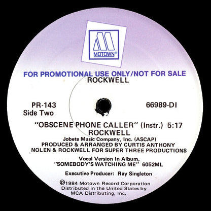 Rockwell : Obscene Phone Caller (12", Promo)