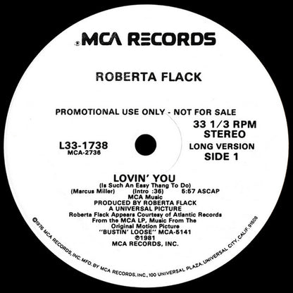 Roberta Flack : Lovin' You (Is Such An Easy Thang To Do) (12", Promo)